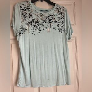 Apt 9 size medium turquoise short sleeve beaded top
